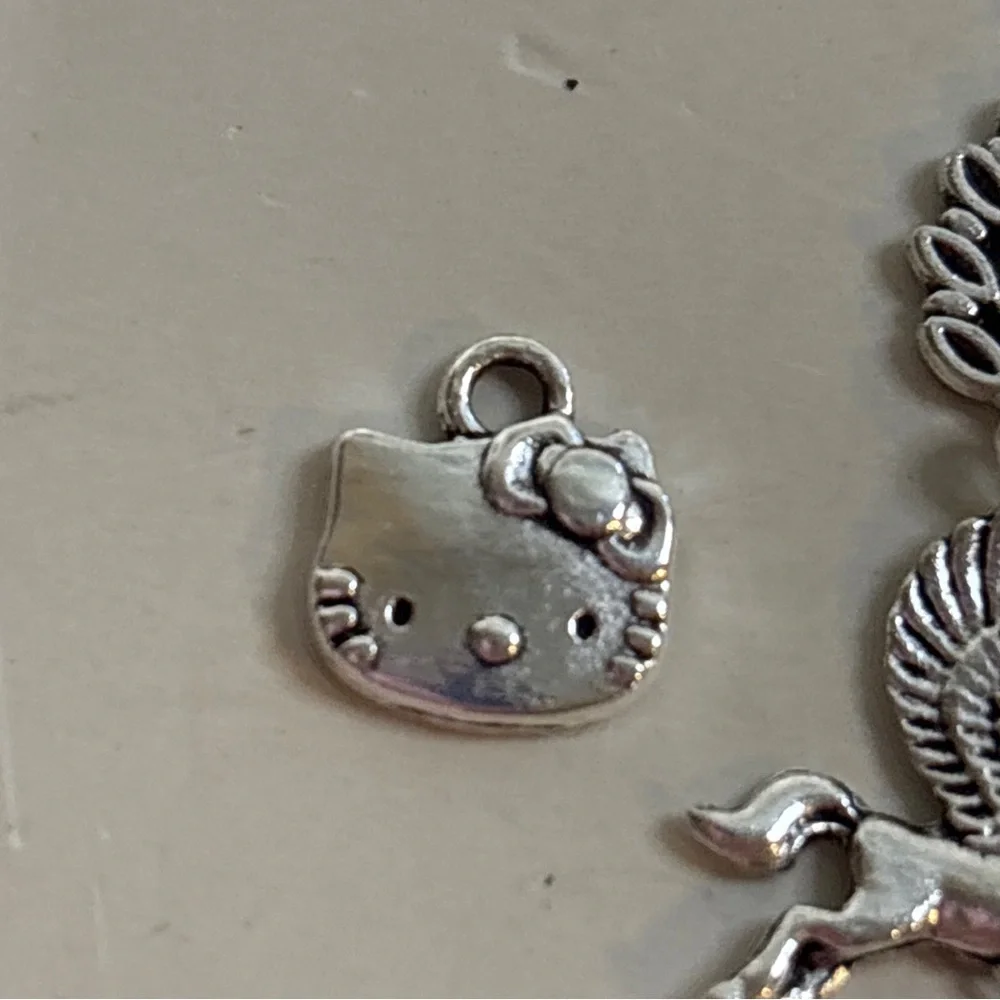 VTG 102 Silver Tone Mixed Charm Lot for Making Jewelry